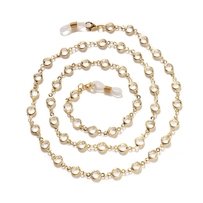 Light Luxury Rhinestone Glasses Chain Simple Fashionable Versatile Sunglasses Hanging Neck anti Loss anti Slip Hanging Chain