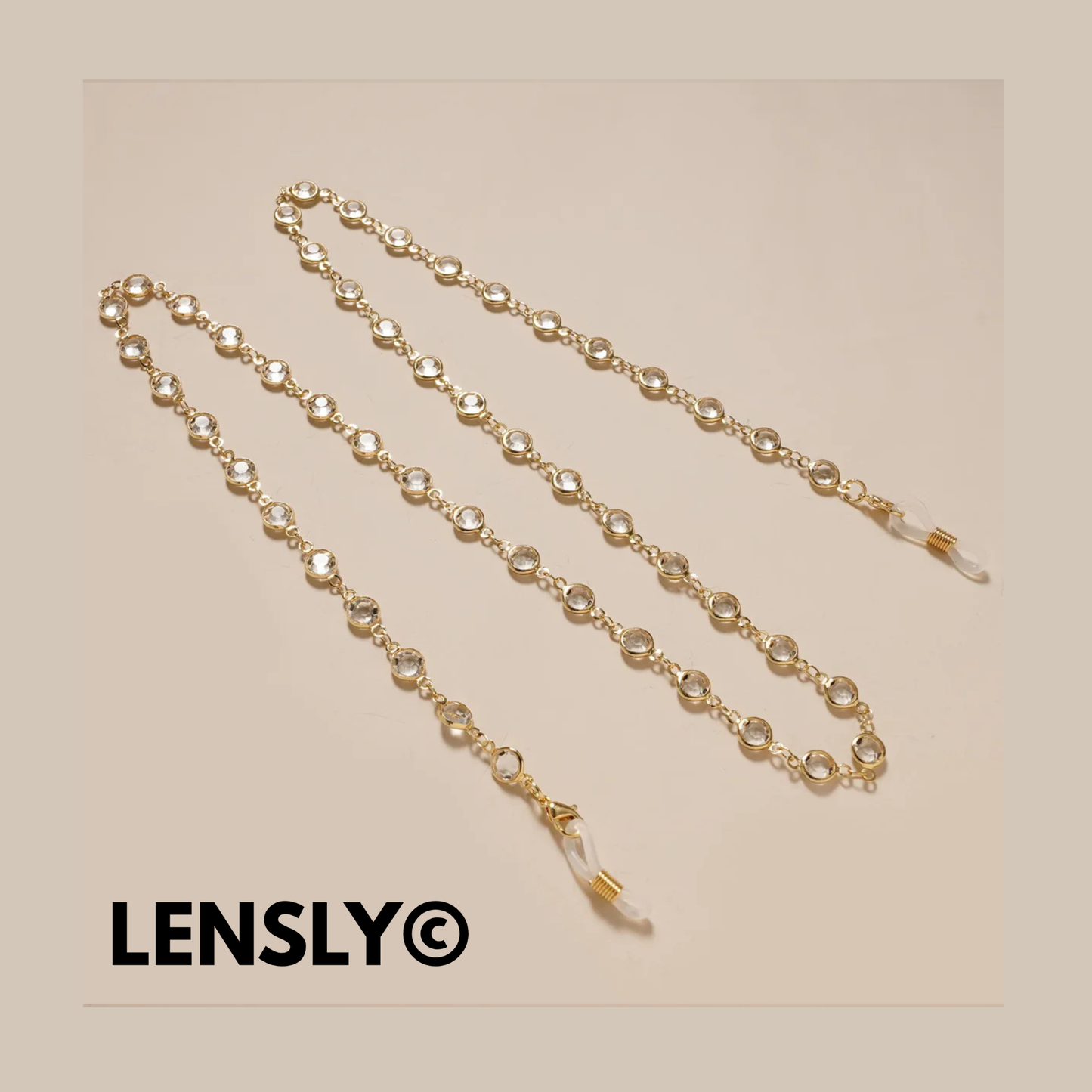 LENSY© Rhinestone Glasses Chain Simple